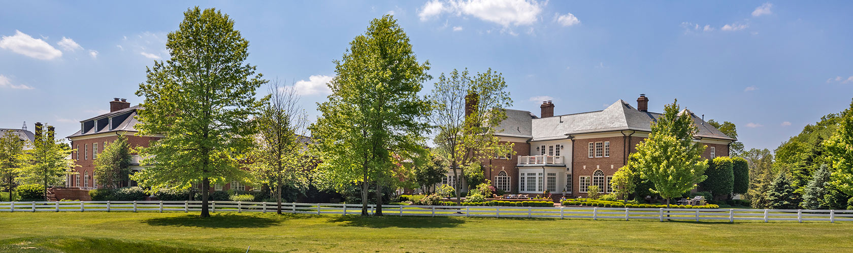 Georgian residential buildings under blue skies.