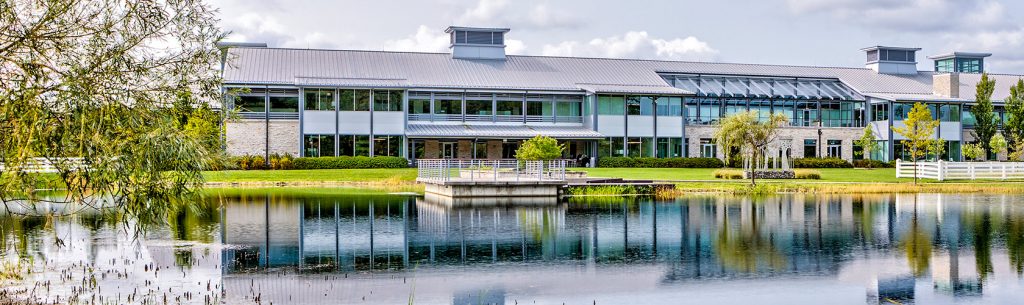 Exterior of the Thirty-One Gifts corporate offices in New Albany Business Park - photo by James DeCamp 2020.