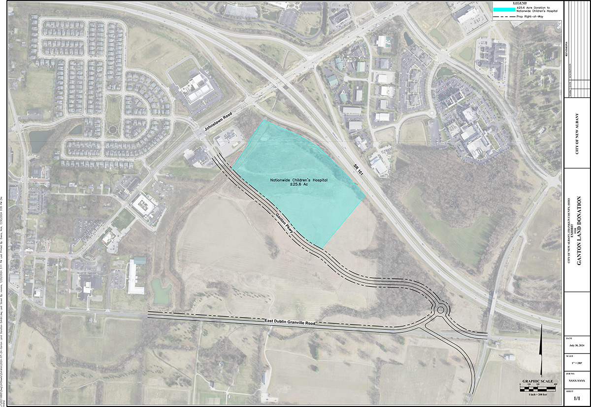 Locator map showing new location of Nationwide Children's Hospital Close to Home facility in New Albany, Ohio